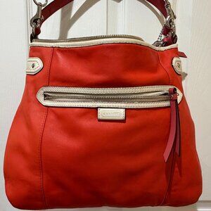 Coach Daisy Spectator Crossbody Shoulder Hobo Bag Coral & Pink